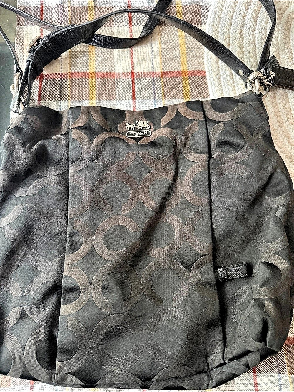 Coach Ashley Signature Convertible Hobo Black & Brown